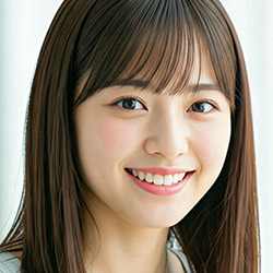 白い歯の女性
