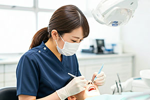 歯科治療を行う歯科医師