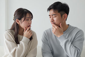 悩んでいる夫婦