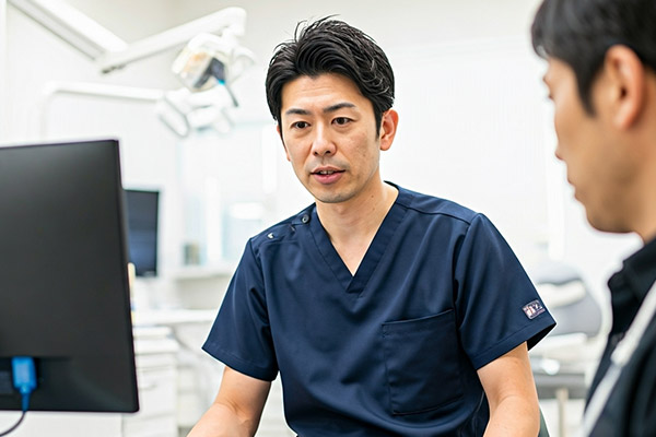 相談に答える歯科医師