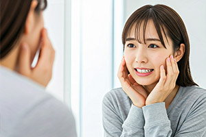 歯が痛そうな女性