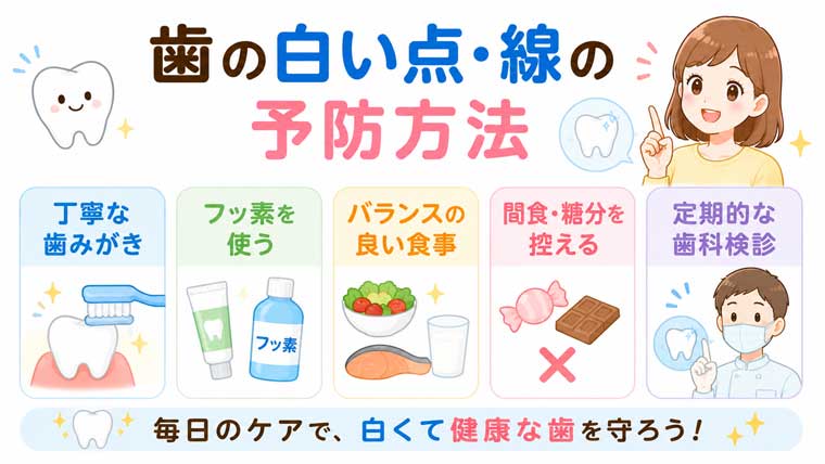 白い点・線の予防方法の図解