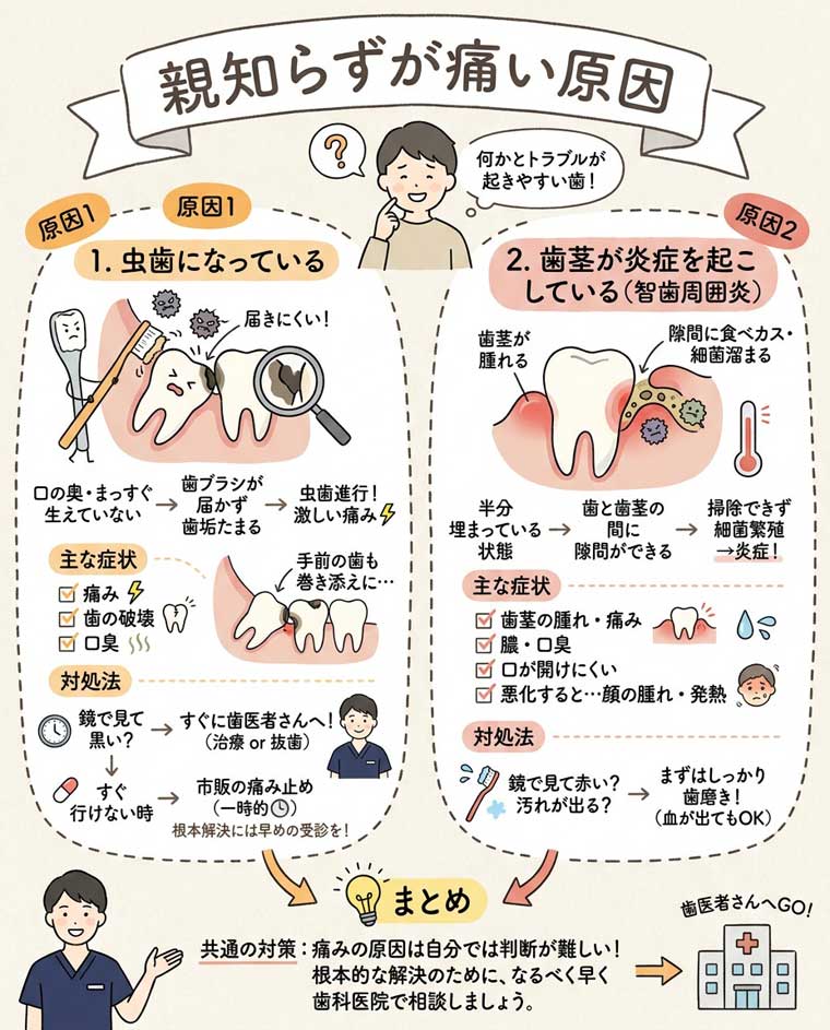 親知らずが痛い原因の図解