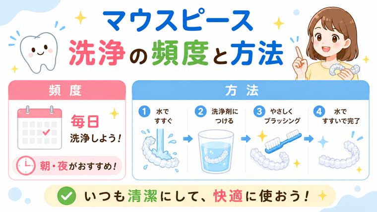 マウスピース洗浄の頻度と方法の図解