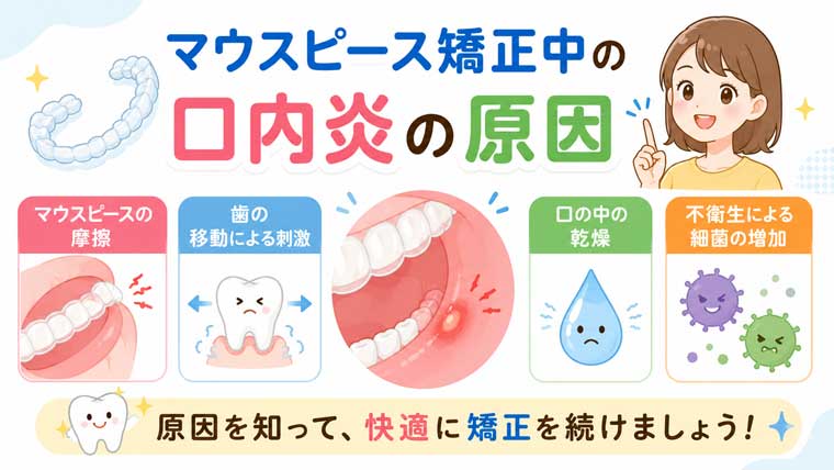 マウスピース矯正中の口内炎の原因の図解