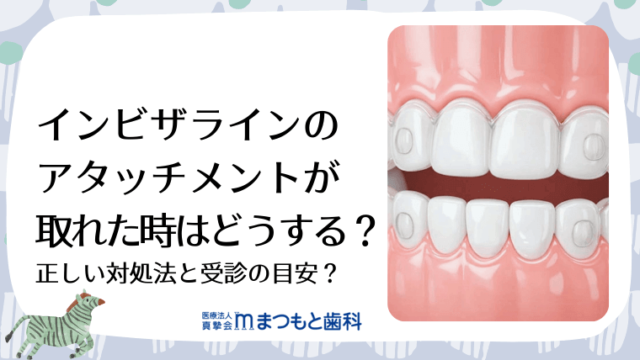 インビザラインのアタッチメントが取れた時はどうする？正しい対処法と受診の目安
