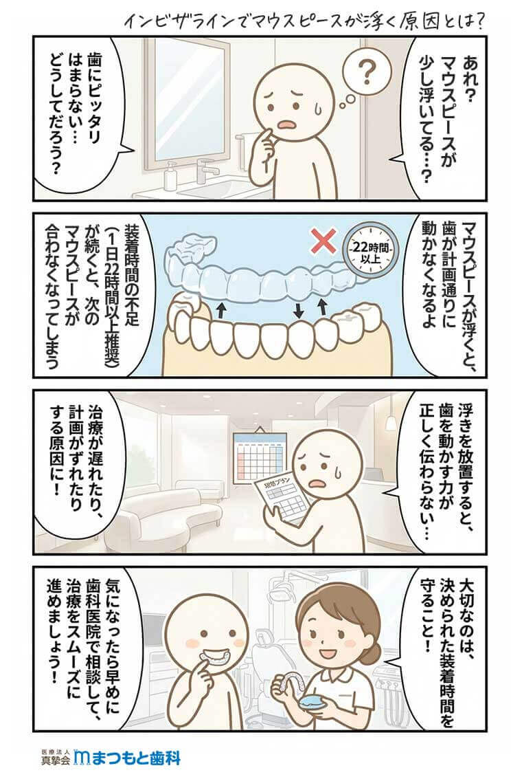 【マンガ】インビザラインでマウスピースが浮く原因とは？