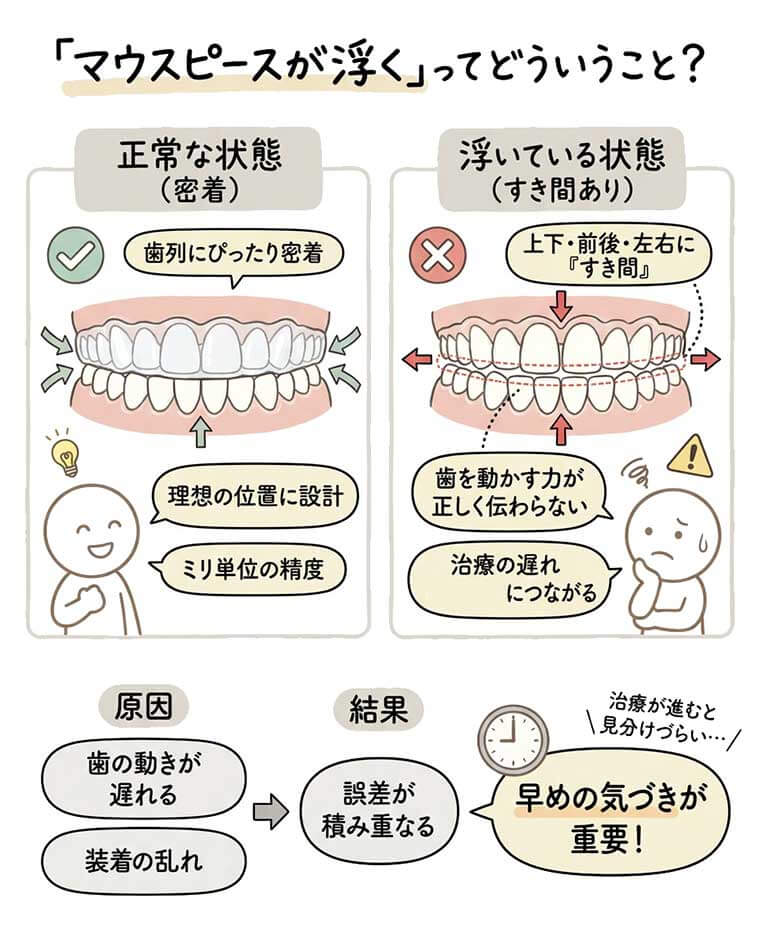 【図解】マウスピースが浮く