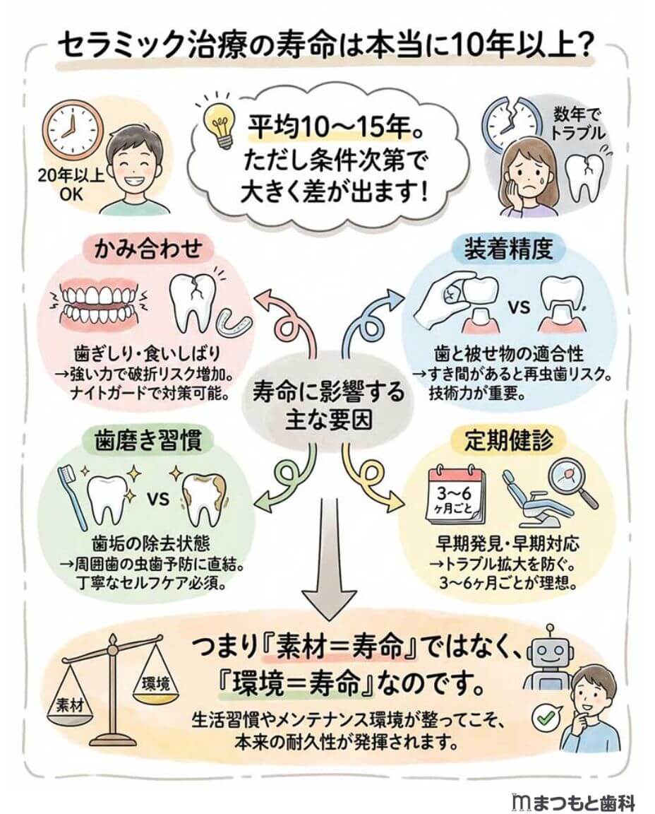 セラミック治療の寿命は本当に10年以上？